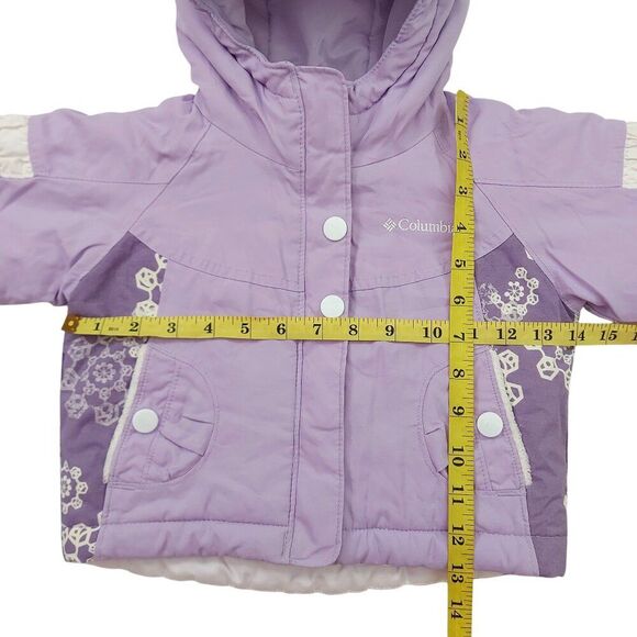 Columbia Omni-shield Hooded Jacket Baby 18 Months Lilac Full Zip Water Resistant - Picture 9 of 12